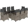 Image de vidaXL - 9-delige - Tuinset - met - kussens - poly - rattan - grijs