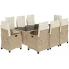 Image de vidaXL - 9-delige - Tuinset - met - kussens - poly - rattan - beige