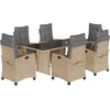 Image de vidaXL - 7-delige - Tuinset - met - kussens - poly - rattan - gemengd - beige