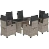 Image de vidaXL - 7-delige - Tuinset - met - kussens - poly - rattan - grijs