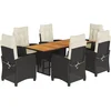 Image de vidaXL - 7-delige - Tuinset - met - kussens - poly - rattan - zwart