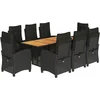 Image de vidaXL - 9-delige - Tuinset - poly - rattan - zwart