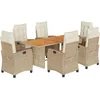Image de vidaXL - 7-delige - Tuinset - met - kussens - poly - rattan - beige