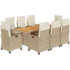 Image de vidaXL - 9-delige - Tuinset - met - kussens - poly - rattan - beige