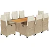 Image de vidaXL - 9-delige - Tuinset - met - kussens - poly - rattan - beige