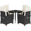 Image de vidaXL - 5-delige - Tuinset - met - kussens - poly - rattan - zwart