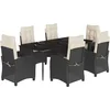 Image de vidaXL - 7-delige - Tuinset - met - kussens - poly - rattan - zwart