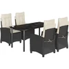 Image de vidaXL - 5-delige - Tuinset - met - kussens - poly - rattan - zwart