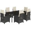 Image de vidaXL - 7-delige - Tuinset - met - kussens - poly - rattan - zwart