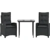 Image de vidaXL - 3-delige - Tuinset - met - kussens - poly - rattan - zwart