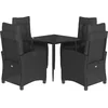 Image de vidaXL - 5-delige - Tuinset - met - kussens - poly - rattan - zwart
