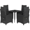 Image de vidaXL - 5-delige - Tuinset - met - kussens - poly - rattan - zwart