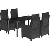 Image de vidaXL - 5-delige - Tuinset - met - kussens - poly - rattan - zwart