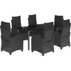 Image de vidaXL - 7-delige - Tuinset - met - kussens - poly - rattan - zwart