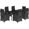Image de vidaXL - 7-delige - Tuinset - met - kussens - poly - rattan - zwart