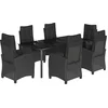 Image de vidaXL - 7-delige - Tuinset - met - kussens - poly - rattan - zwart