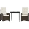 Image de vidaXL - 3-delige - Tuinset - met - kussens - poly - rattan - bruin
