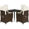 Image de vidaXL - 5-delige - Tuinset - met - kussens - poly - rattan - bruin