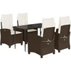 Image de vidaXL - 5-delige - Tuinset - met - kussens - poly - rattan - bruin
