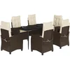 Image de vidaXL - 7-delige - Tuinset - met - kussens - poly - rattan - bruin