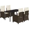 Image de vidaXL - 5-delige - Tuinset - met - kussens - poly - rattan - bruin