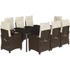 Image de vidaXL - 9-delige - Tuinset - met - kussens - poly - rattan - bruin