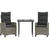 Image de vidaXL - 3-delige - Tuinset - met - kussens - poly - rattan - grijs