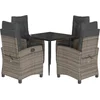 Image de vidaXL - 5-delige - Tuinset - met - kussens - poly - rattan - grijs
