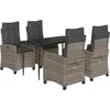 Image de vidaXL - 5-delige - Tuinset - met - kussens - poly - rattan - grijs