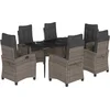 Image de vidaXL - 7-delige - Tuinset - met - kussens - poly - rattan - grijs