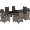 Image de vidaXL - 7-delige - Tuinset - met - kussens - poly - rattan - grijs
