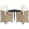Image de vidaXL - 5-delige - Tuinset - met - kussens - poly - rattan - beige
