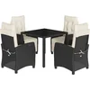 Image de vidaXL - 5-delige - Tuinset - met - kussens - poly - rattan - zwart
