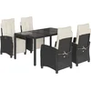 Image de vidaXL - 5-delige - Tuinset - met - kussens - poly - rattan - zwart