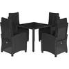 Image de vidaXL - 5-delige - Tuinset - met - kussens - poly - rattan - zwart