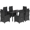 Image de vidaXL - 7-delige - Tuinset - met - kussens - poly - rattan - zwart