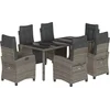 Image de vidaXL - 7-delige - Tuinset - met - kussens - poly - rattan - grijs
