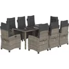Image de vidaXL - 9-delige - Tuinset - met - kussens - poly - rattan - grijs