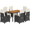 Image de vidaXL - 7-delige - Tuinset - met - kussens - poly - rattan - zwart