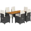 Image de vidaXL - 7-delige - Tuinset - met - kussens - poly - rattan - zwart
