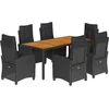 Image de vidaXL - 7-delige - Tuinset - met - kussens - poly - rattan - zwart