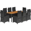 Image de vidaXL - 9-delige - Tuinset - poly - rattan - zwart