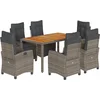 Image de vidaXL - 7-delige - Tuinset - met - kussens - poly - rattan - grijs