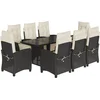 Image de vidaXL - 9-delige - Tuinset - poly - rattan - zwart