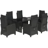 Image de vidaXL - 7-delige - Tuinset - met - kussens - poly - rattan - zwart