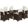 Image de vidaXL - 7-delige - Tuinset - met - kussens - poly - rattan - bruin