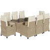 Image de vidaXL - 9-delige - Tuinset - met - kussens - poly - rattan - beige