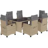 Image de vidaXL - 7-delige - Tuinset - met - kussens - poly - rattan - gemengd - beige