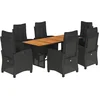 Image de vidaXL - 7-delige - Tuinset - met - kussens - poly - rattan - zwart