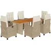 Image de vidaXL - 9-delige - Tuinset - met - kussens - poly - rattan - beige